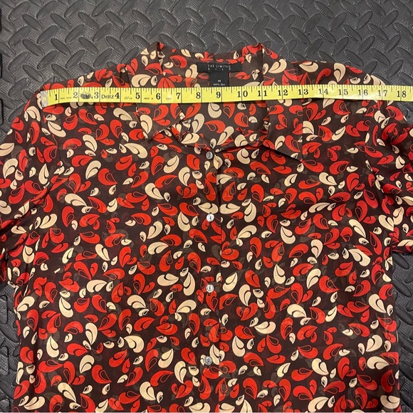 The Limited Paisley Silk Blouse, M, Sheer, Great Condition, Brown, Red & Beige - Picture 5 of 6